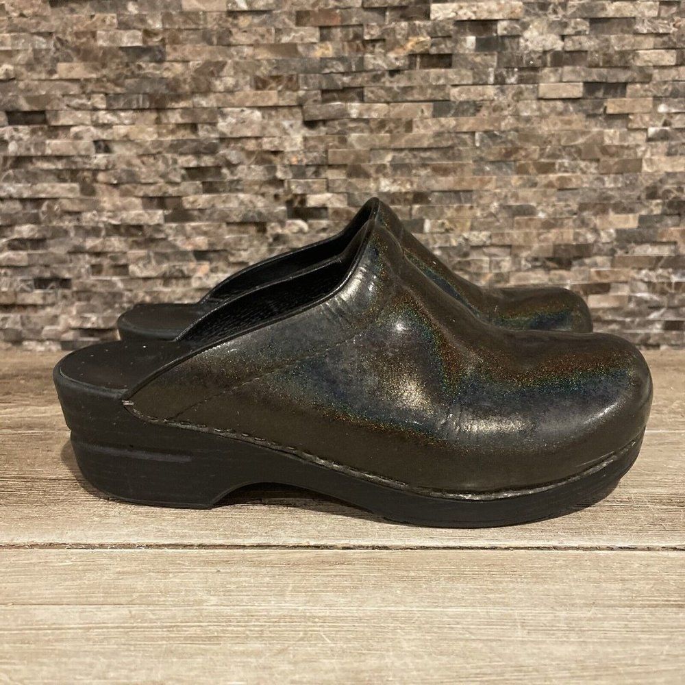 Dansko Slip On Clog Iridescent Size 37 Black - image 1